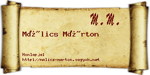 Málics Márton névjegykártya